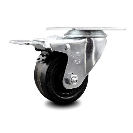 Service Caster 3 Inch Phenolic Wheel Swivel Top Plate Caster with Total Lock Brake SCC SCC-TTL20S314-PHR